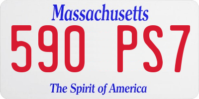 MA license plate 590PS7