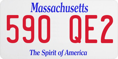 MA license plate 590QE2