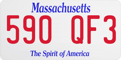 MA license plate 590QF3