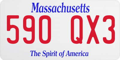 MA license plate 590QX3
