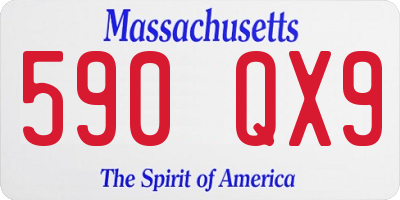 MA license plate 590QX9
