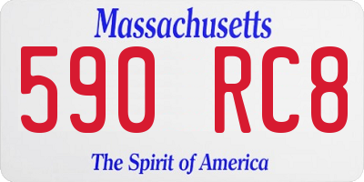 MA license plate 590RC8