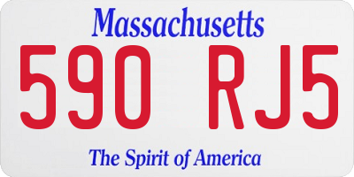 MA license plate 590RJ5