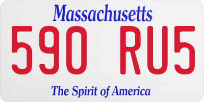MA license plate 590RU5