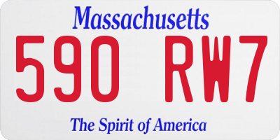 MA license plate 590RW7