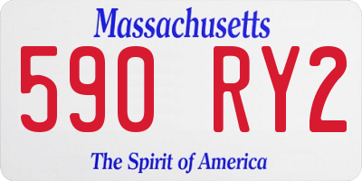 MA license plate 590RY2