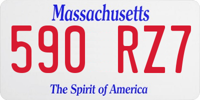 MA license plate 590RZ7