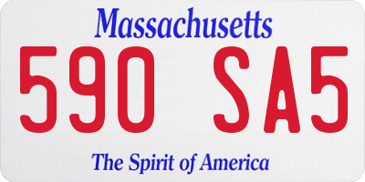 MA license plate 590SA5