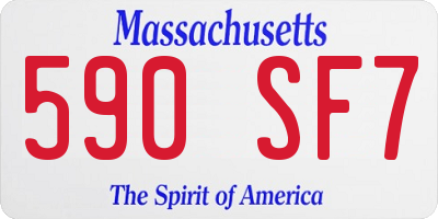 MA license plate 590SF7