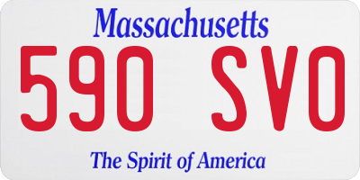MA license plate 590SV0