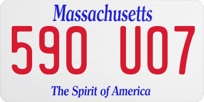 MA license plate 590UO7
