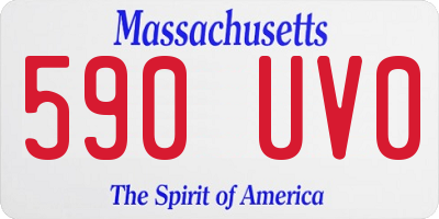 MA license plate 590UV0