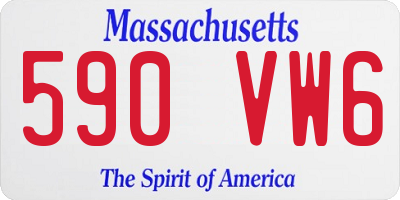 MA license plate 590VW6