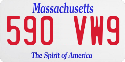 MA license plate 590VW9