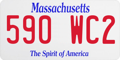 MA license plate 590WC2