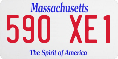 MA license plate 590XE1