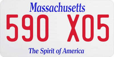 MA license plate 590XO5