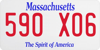 MA license plate 590XO6
