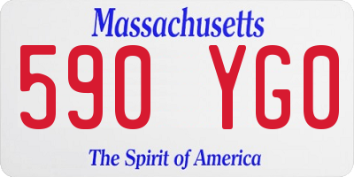 MA license plate 590YG0