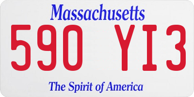MA license plate 590YI3