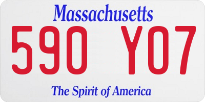 MA license plate 590YO7