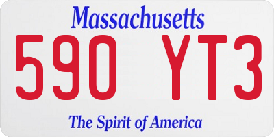 MA license plate 590YT3