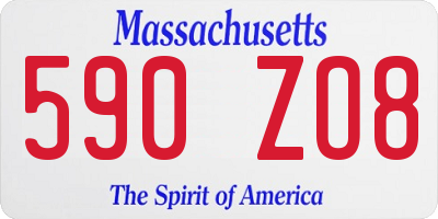 MA license plate 590ZO8
