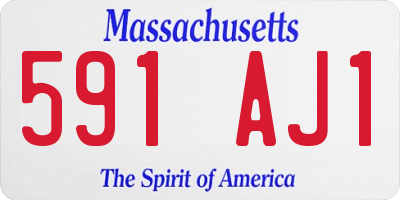 MA license plate 591AJ1