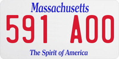 MA license plate 591AO0