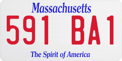 MA license plate 591BA1