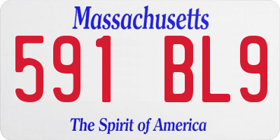 MA license plate 591BL9