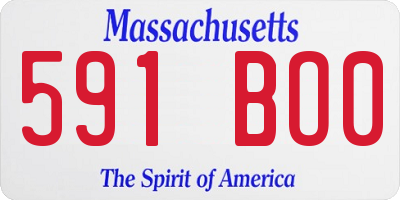 MA license plate 591BO0