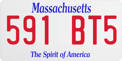 MA license plate 591BT5