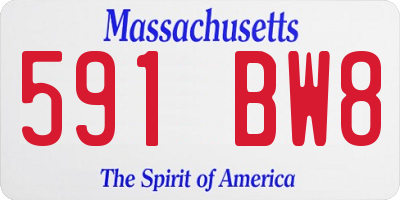 MA license plate 591BW8