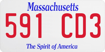 MA license plate 591CD3