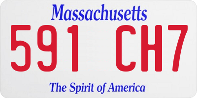 MA license plate 591CH7