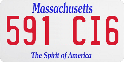 MA license plate 591CI6