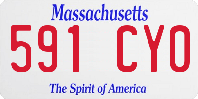 MA license plate 591CY0