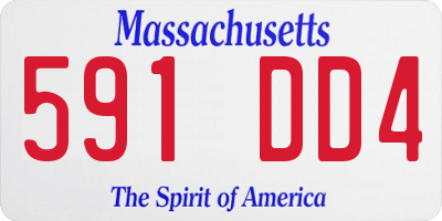 MA license plate 591DD4