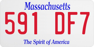 MA license plate 591DF7