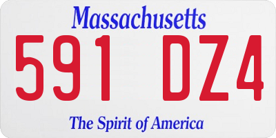 MA license plate 591DZ4