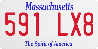 MA license plate 591LX8