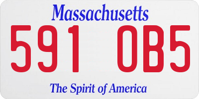 MA license plate 591OB5
