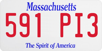 MA license plate 591PI3