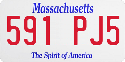 MA license plate 591PJ5