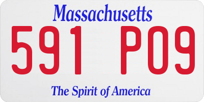 MA license plate 591PO9