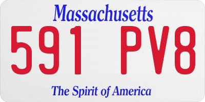 MA license plate 591PV8