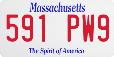 MA license plate 591PW9