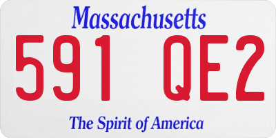 MA license plate 591QE2