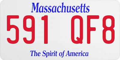 MA license plate 591QF8